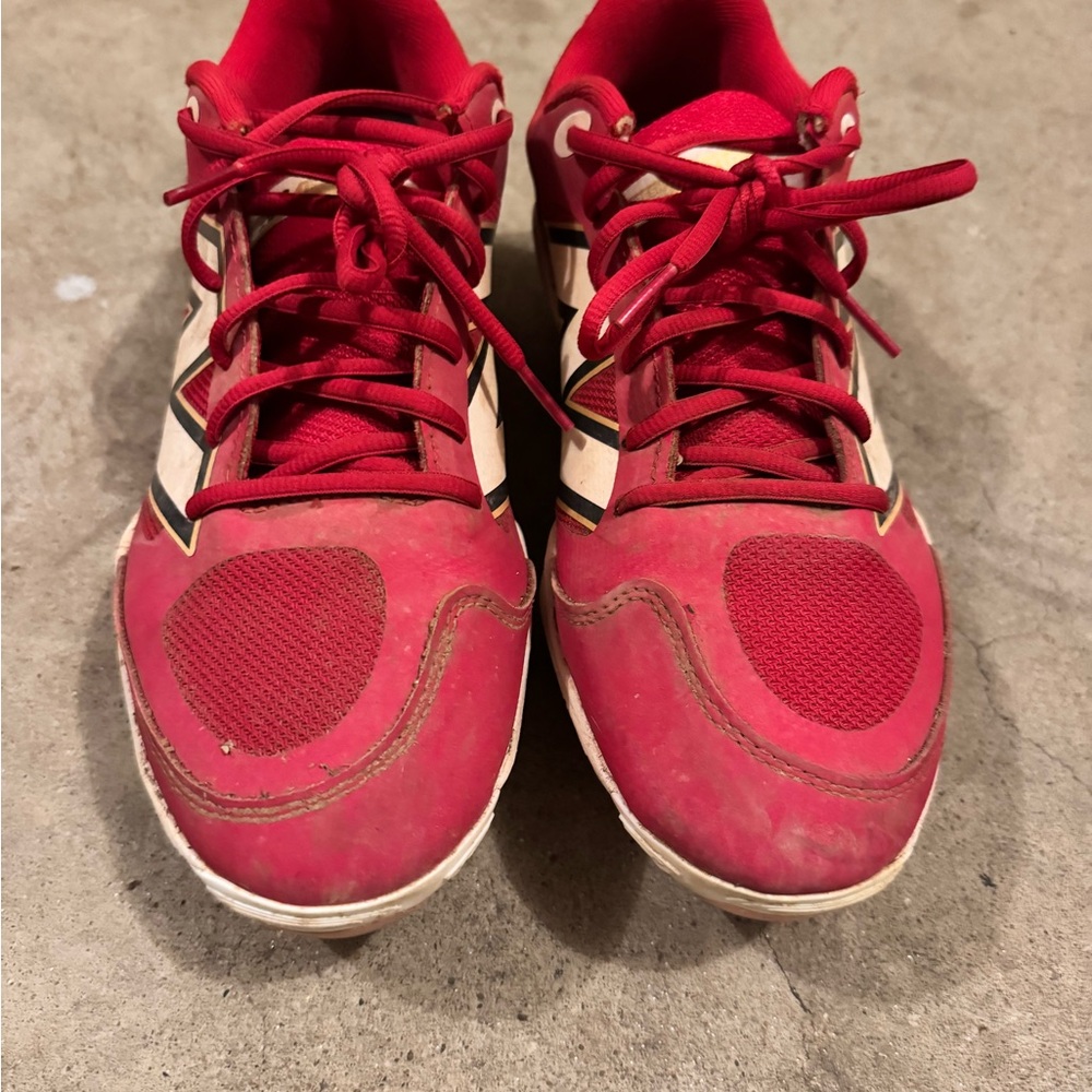 New Balance Bold Red Metal Cleats